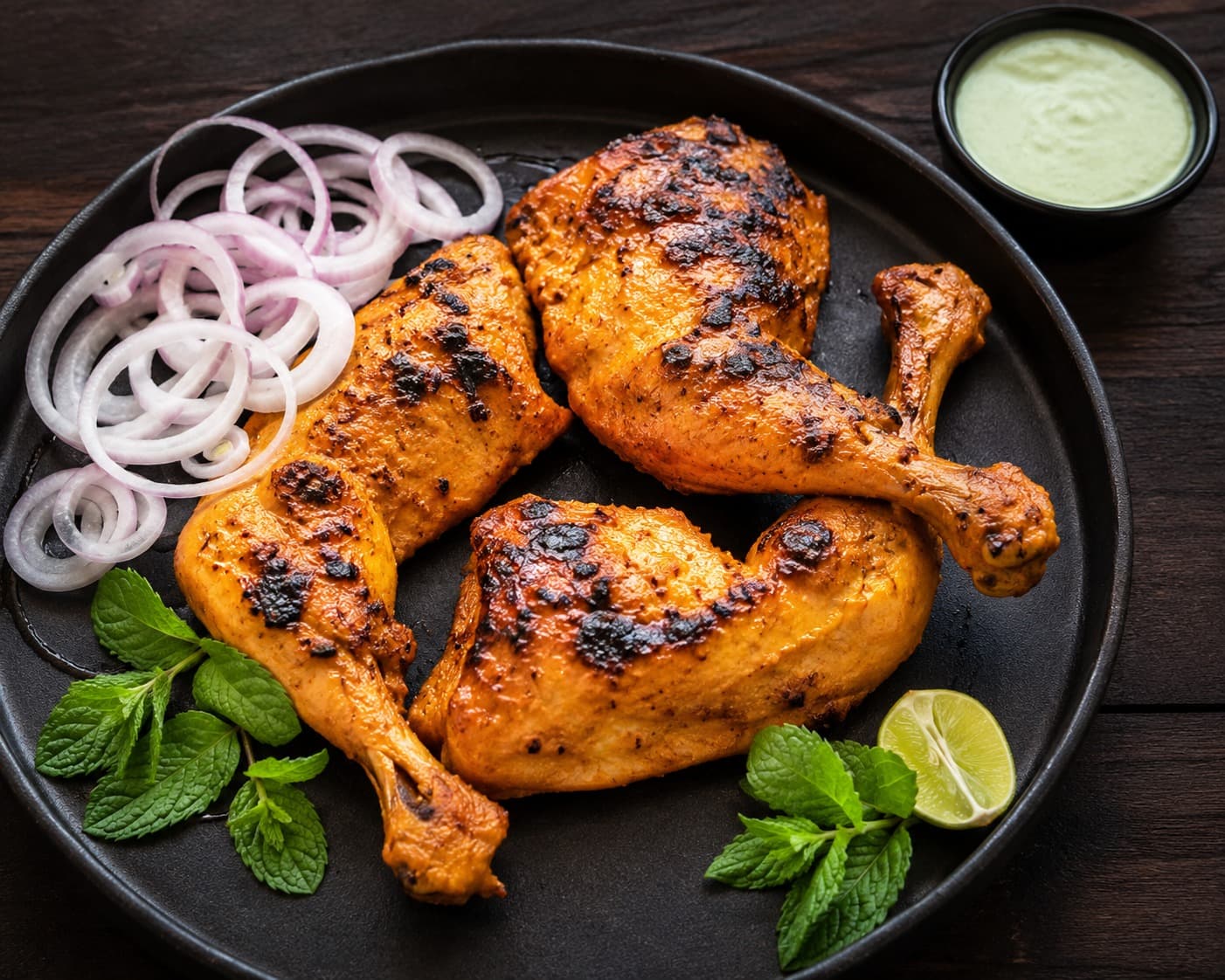 Classic overnight-marinated tandoori chicken